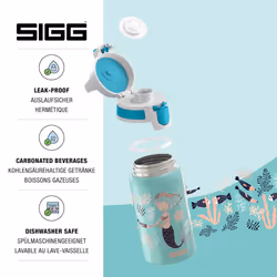 - Stainless Steel Kids Water Bottle - Shield One Atlantis - Suitable For Carbonated Beverages - Leakproof - Lightweight