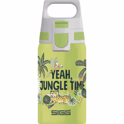SIGG - Kids Water Bottle - Shield ONE Jungle - Leakproof - Lightweight - BPA Free - Stainless Steel - Green With Leopard - 17 ...