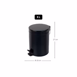 Spirella 7610583163943 trash can 5 L Round Steel Black