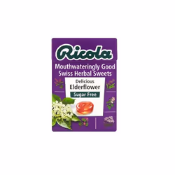 Open Food Sugar Free Elderflower Swiss Herbal Sweets - Ricola - 45 g, Palm oil, 2.5 g, 45 g, D, e296, e950, e951, e953, 990 k ...