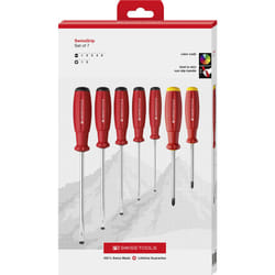 PB Swiss Tools Phillips and Slotted Screwdriver Set PB 8250 | 100% Swiss Made | 7-piece Screwdriver Set Size PH1 PH2  Slot 1/2/3/4/5 for General Screw