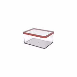 Rotho, Loft, storage box 2.25 l with lid, Plastic (PP) BPA transparent/red, 2,25l (20,0 x 15,0 x 9,6 cm)