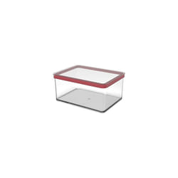 Rotho, Loft, storage box 2.25 l with lid, Plastic (PP) BPA transparent/red, 2,25l (20,0 x 15,0 x 9,6 cm)