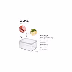 Rotho, Loft, storage box 2.25 l with lid, Plastic (PP) BPA transparent/red, 2,25l (20,0 x 15,0 x 9,6 cm)
