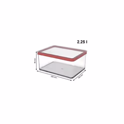 Rotho, Loft, storage box 2.25 l with lid, Plastic (PP) BPA transparent/red, 2,25l (20,0 x 15,0 x 9,6 cm)