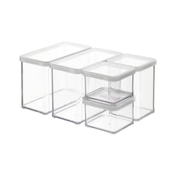 Rotho Loft Rectangular Jar Transparent, White 5 pc(s)