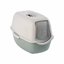 Rotho Bailey, Cat, Hooded litter box, Green, White, Clasp, Carbon, 560 mm
