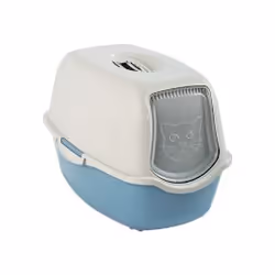 Rotho Bailey, Cat, Hooded litter box, Blue, White, Clasp, Carbon, 560 mm