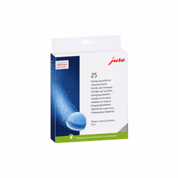 JURA 3-phase-cleaning tablets, Cleaning tablet, Jura, 25 pc(s), GHS07: Harmful, Warning, H315: Causes skin irritation, H319: ...