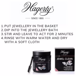 Hagerty Jewel Clean Jewellery Immersion Bath for Gemstones Gold Platinum 170 ml - Effective Jewellery Cleaner Diamonds sapphires Rubies - Jewellery