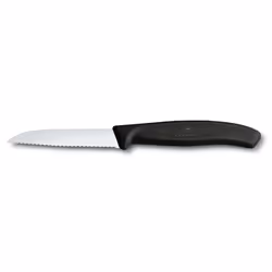 Victorinox Paring Knife 8cm Serrated blade - Swiss Classic kitchen knife - black