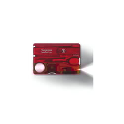 Genuine Victorinox Swiss Card Lite - 13 Function Swisscard - White Led Light - Red