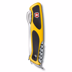 Victorinox Ranger Grip Boatsman Swiss Army Pocket Knife, Large, Multi Tool, 22 Functions, Locking Blade, Case, Yellow/Black