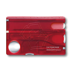 Victorinox Swisscard Nailcare - 12 feature Swiss army card with glass nail file - red