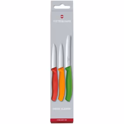 Victorinox 3-Piece Swiss Classic Paring knife-Set, Stainless Steel, Green/Orange/Red, 30 x 5 x 5 cm