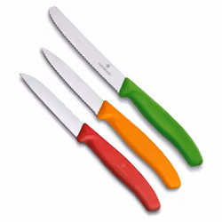Victorinox 3-Piece Swiss Classic Paring knife-Set, Stainless Steel, Green/Orange/Red, 30 x 5 x 5 cm