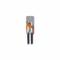 6900312WB Swiss Modern, Steak Knife, 2 Pieces, Wavy Edge, 12 cm, Black, Blister