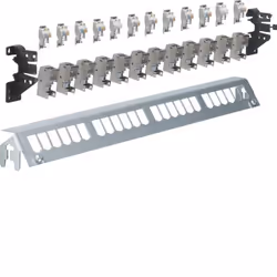 Hager FZ24MM, RJ-45, Grey, Rack mounting, 1U, 480 mm, 60 mm