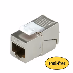 ROLINE Cat.6/Class E Keystone Jack, RJ-45, shielded, SLIM, toolless silver