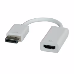 ROLINE DisplayPort-HDMI Adapter, DP M - HDMI F, 0.15 m, DisplayPort, HDMI Type A (Standard), Male, Female, White