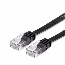 VALUE UTP Cat.6 Flat Network Cable, black 1 m, 1 m, Cat6, U/UTP (UTP), RJ-45, RJ-45, Black