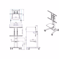 VALUE LCD/TV Mobile Cart, heavy weight (up to 125kg)