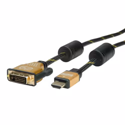 ROLINE 11.04.5890 video cable adapter 1 m HDMI DVI Black, Gold
