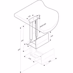 ROLINE PC Holder, black, Cart CPU holder, 30 kg, Black, Steel, 234 mm