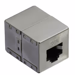 VALUE RJ-45 Modular Coupler, Cat.6, shielded, silver, RJ-45, Silver, Metal