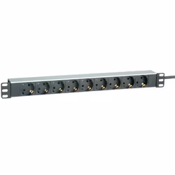 ROLINE 19.07.1620, Aluminium, Black, White, 9 AC outlet(s), Type F, Type F, 2 m