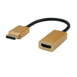 ROLINE 12.03.3170 video cable adapter 0.15 m DisplayPort HDMI Type A (Standard) Black, Gold