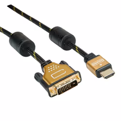 ROLINE 11.04.5896 video cable adapter 1.5 m HDMI Type A (Standard) DVI-D Black, Gold