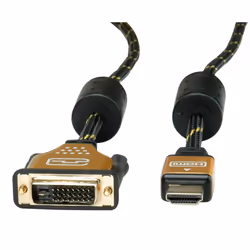 ROLINE 11.04.5896 video cable adapter 1.5 m HDMI Type A (Standard) DVI-D Black, Gold