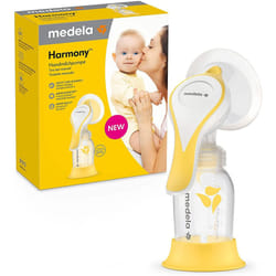 Medela Harmony Manual Breast Pump - Compact Swiss design featuring PersonalFit Flex shields and Medela 2-Phase Expression technology