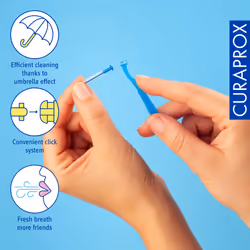 Interdental Brushes CPS 505 Implant Refill, Pack of 5, Blue, 2 mm Diameter, 5.5 mm Efficiency, Refill Pack Without Holder