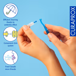 interdental Brushes CPS 410 perio, Refill, 5 Pieces, Blue, 2.8 mm Diameter, 10 mm Effectiveness, Refill Pack Without Holder
