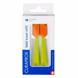 CS 5460, refill for travel toothbrush Travel-Set, green-orange, 2 pieces