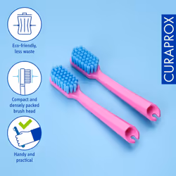 CS 5460, refill for travel toothbrush Travel-Set, pink-blue, 2 pieces