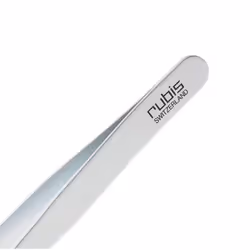 Rubis Classic Techno Stainless Steel Tweezers for Precise Eyebrows and Hair Removal Slanted Polymer Tips  1KS105  White Rubis Switzerland Swiss Made W