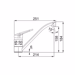 Franke Kitchen Sink tap with Fixed spout Made of Granite Princess II-Stone Grey 115.0470.659