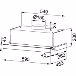 Mepamsa Slimline 60 Island Stainless steel 290 m³/h