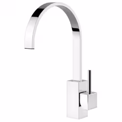 Chrome Kitchen Mixer Tap, Single Lever U-Spout Design - PARRINA CH