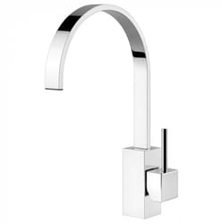 Chrome Kitchen Mixer Tap, Single Lever U-Spout Design  - PARRINA CH