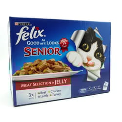 Felix Pouch Agail Senior Gij Meat Multipack Mvp 12x100g (Pack of 4)