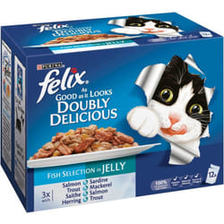 Felix Pouch Agail Doubly Delicious Gij Mv Fish 12x100g (Pack of 4)