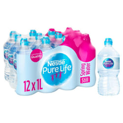 Nestle Pure Life Still Spring Water Sports Cap 1L (Pack of 12)