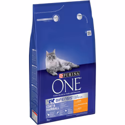 Purina ONE Coat and Hairball Dry Cat Food Chicken, 3kg