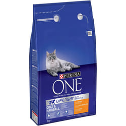 Purina ONE Coat and Hairball Dry Cat Food Chicken, 3kg