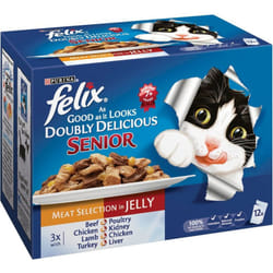 Felix Pouch Agail Senior Doubly Delicious Cij Multipack 12x100g (Pack of 4)