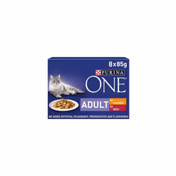 Purina ONE Adult Cat Food Chicken and Beef 5X (8 x 85g)